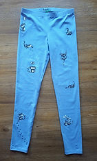 Gato de schrödinger pintado a mano por Kuzen Sahapor encargo. Leggins, mallas niña, niño, personalizadas