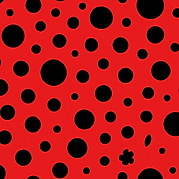 Toalla roja con lunares negros