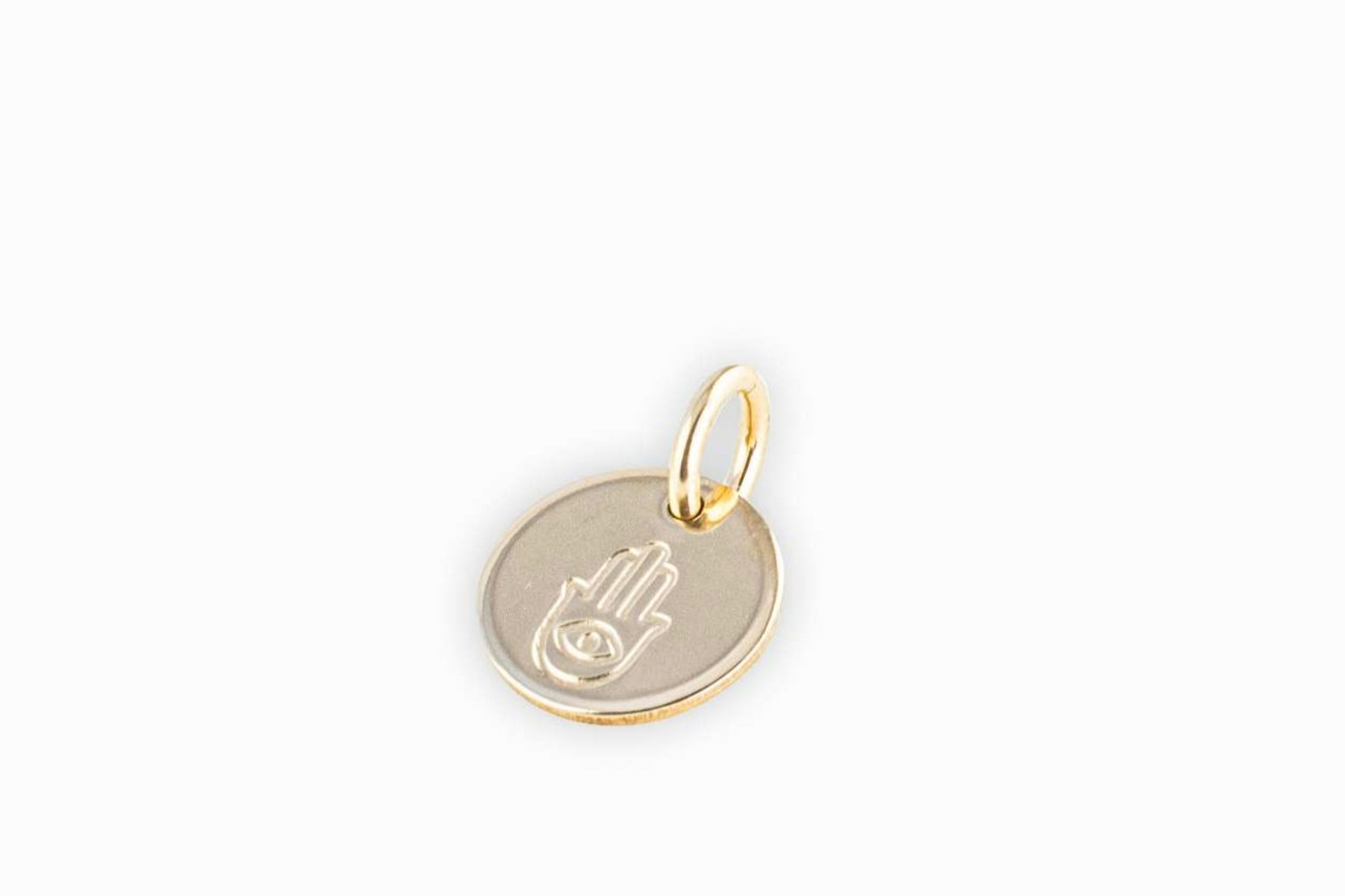 Gold Hamsa Strength Charm with option to add necklace