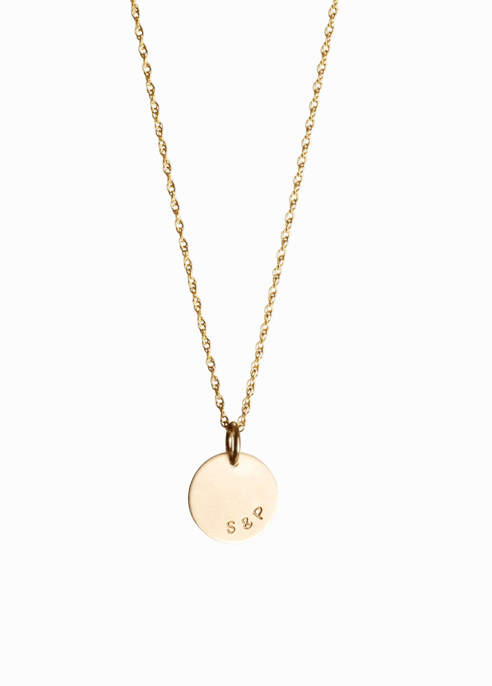 Large matt disc necklace  -  optional initial discs