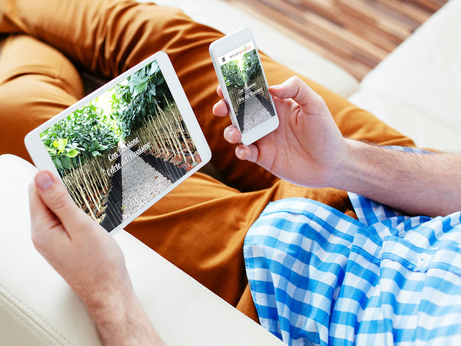 Sito web di Major Plant visualizzato su tablet e smartphone