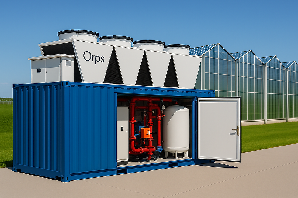 De Smart Skid Air van Sprinkler Energy is een kant-en-klaar energiesysteem, bestaande uit lucht-water warmtepompen met propaan