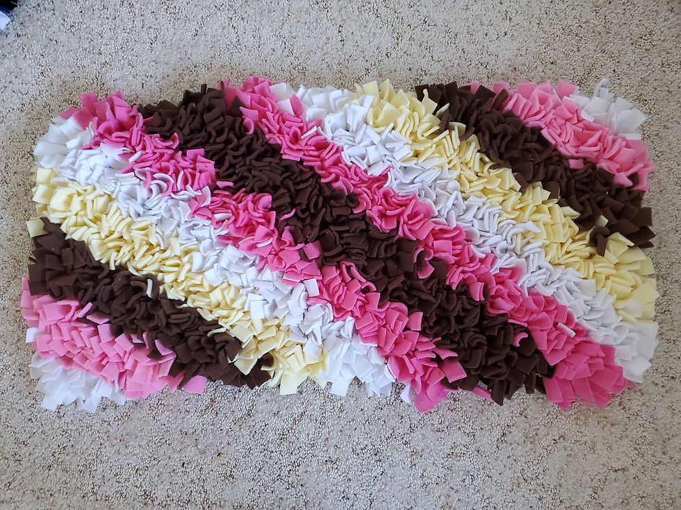 Thumbnail: Super Soft, Small Rug - White, Pink, Brown, Yellow