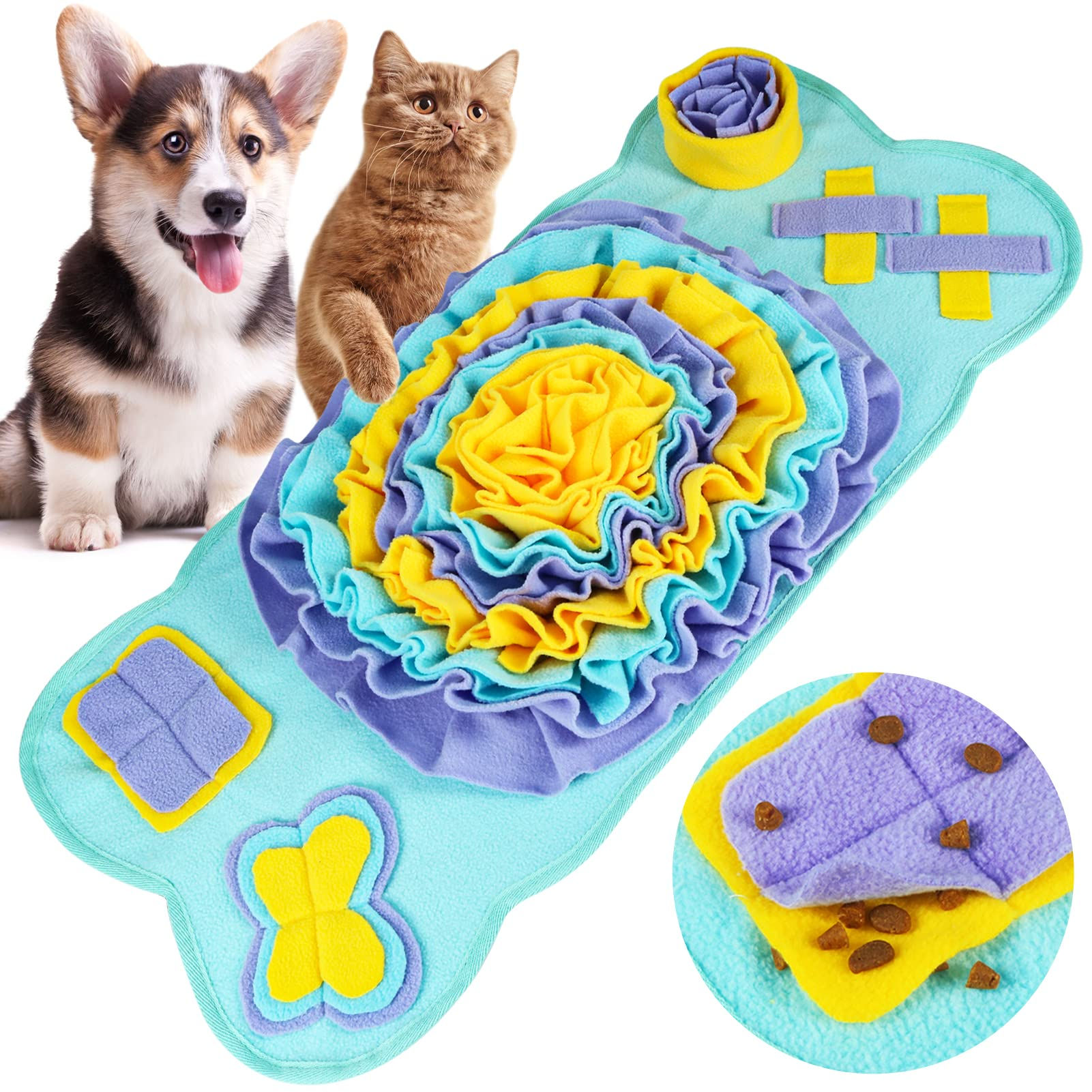 Vivifying Snuffle Mat for Dogs Soft Fleece Sniff Mat for Small Dogs and Cats Slo