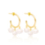 ohrringe creolen mit perlen gold, pearl hoop earrings gold