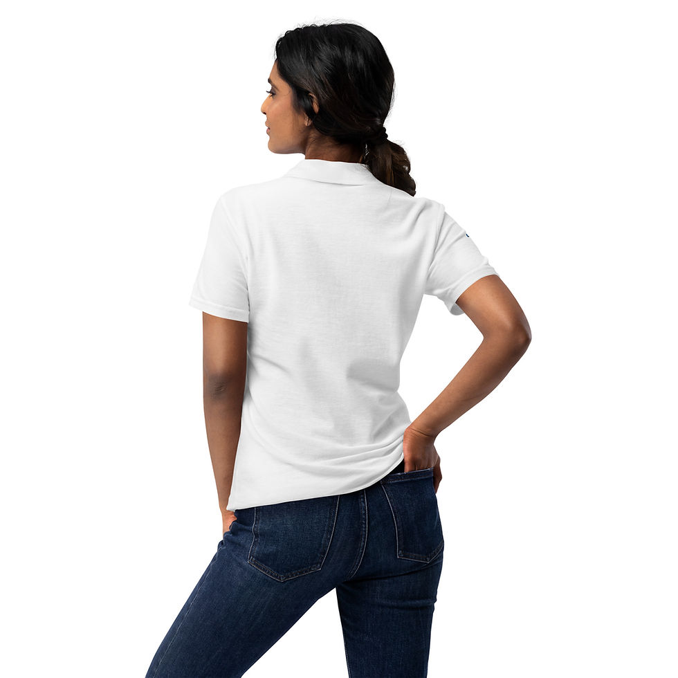 Miniature : Polo femme blanc logo en couleur