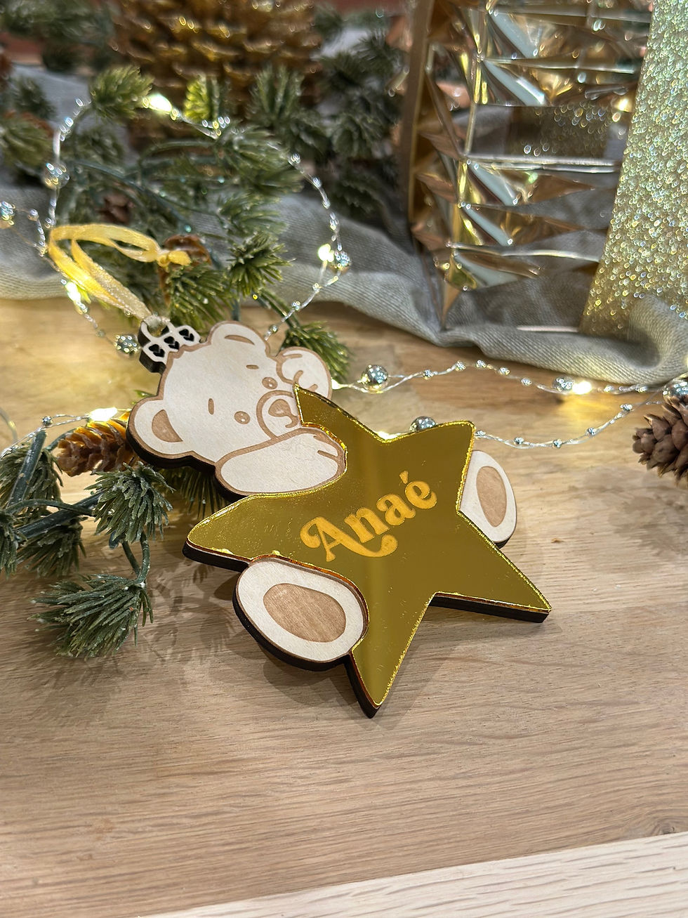 Miniature : Boule de Noël ourson et étoile ⭐️ 