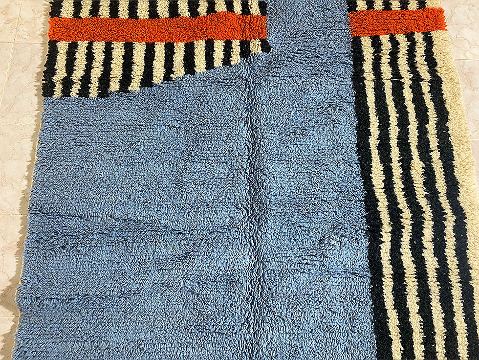 Thumbnail: Blue Handmade berber rug, Beni ourain rug, rugs living room large,Berber carpet