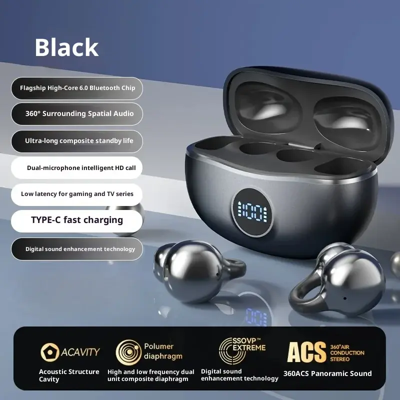 Thumbnail: Original Sony Wireless Headphones D151 Open-back Clip-on Style, Bluetooth 5.4 Sp