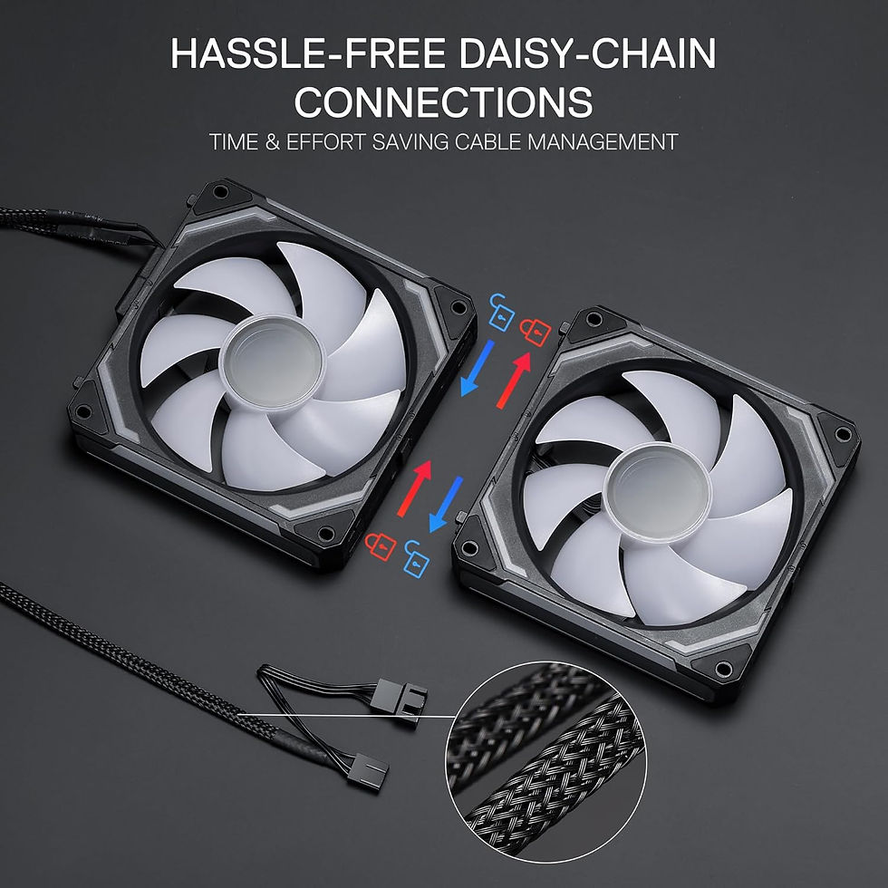 Thumbnail: Redragon GCF012 Standard 120mm PC Case Fan,5V 3Pin ARGB Lighting 4 Pin PWM Case 
