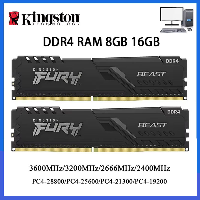 Kingston BEAST DDR4 RAM 3200MHz 2666MHz 3600 2400MHz 8GB 16GB 4GB Gaming Desktop