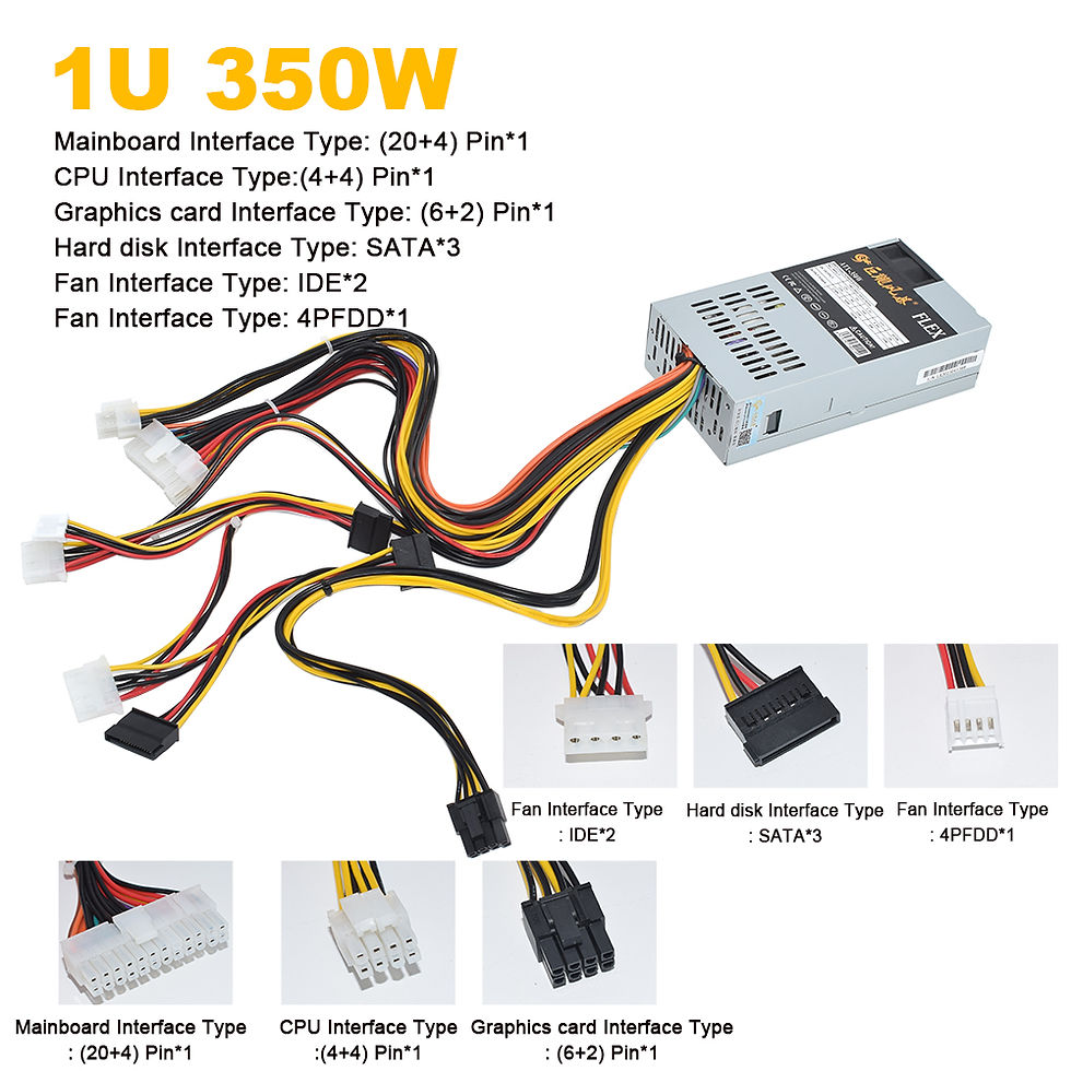 Thumbnail: JULONGFENGBAO New ATX 350W PSU For NAS POS Cash Register Machine 180-264V 24Pin 