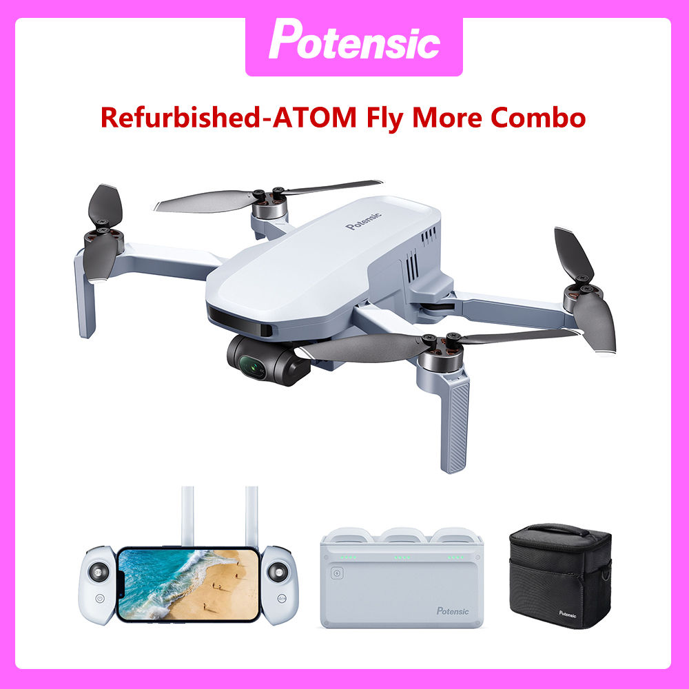 Refurbished Potensic ATOM Drone 3-axis Gimbal 6KM GPS 4K Professional Camera Dro
