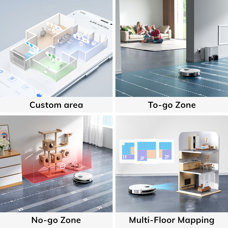 Thumbnail: ILIFE A30 PRO 5000Pa Suction, Robot Vacuum and Mop Combo, Self emptying, 60 day 