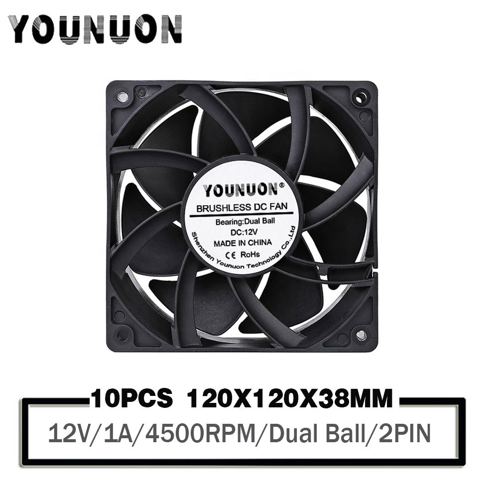 10PCS 120mm 12cm 12038 Fan 12V 4500RPM 1A Fan DC Brushless Cooling Fan 120x120x