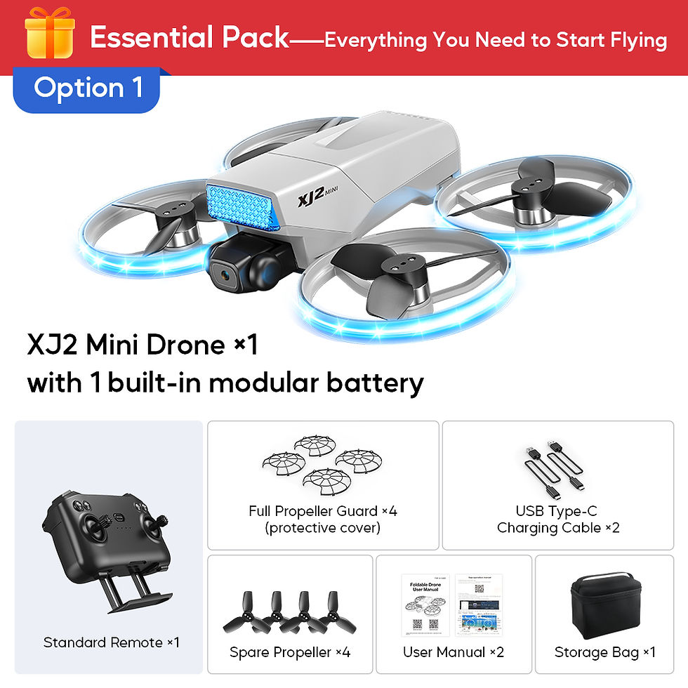 Thumbnail: AXNEN XJ2 Mini Camera Drone, Foldable Brushless RC Quadcopter, Remote Control To