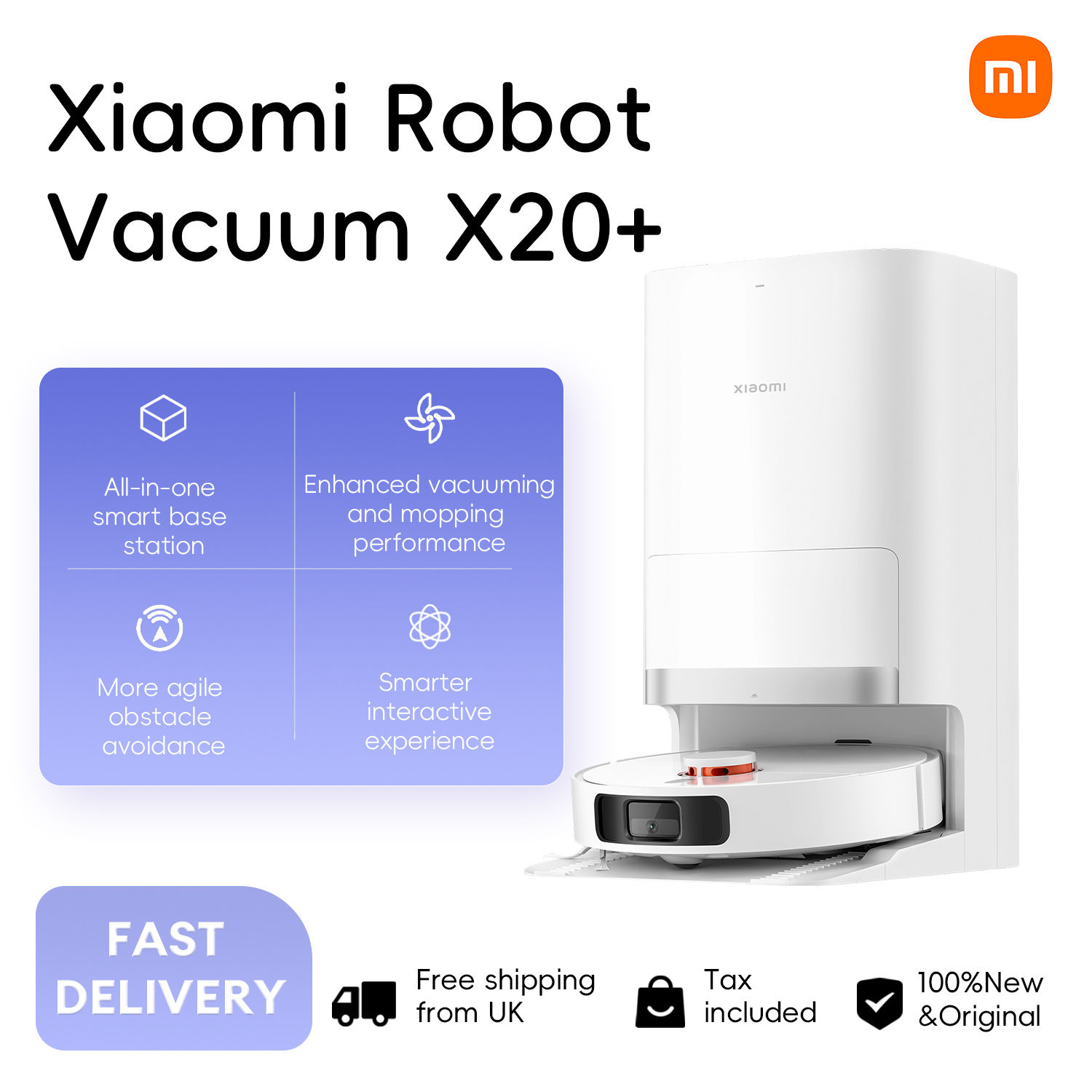 Xiaomi Robot Vacuum X20+ 6000Pa LDS Laser Navigation 4L Water Tank All-in-one Ba