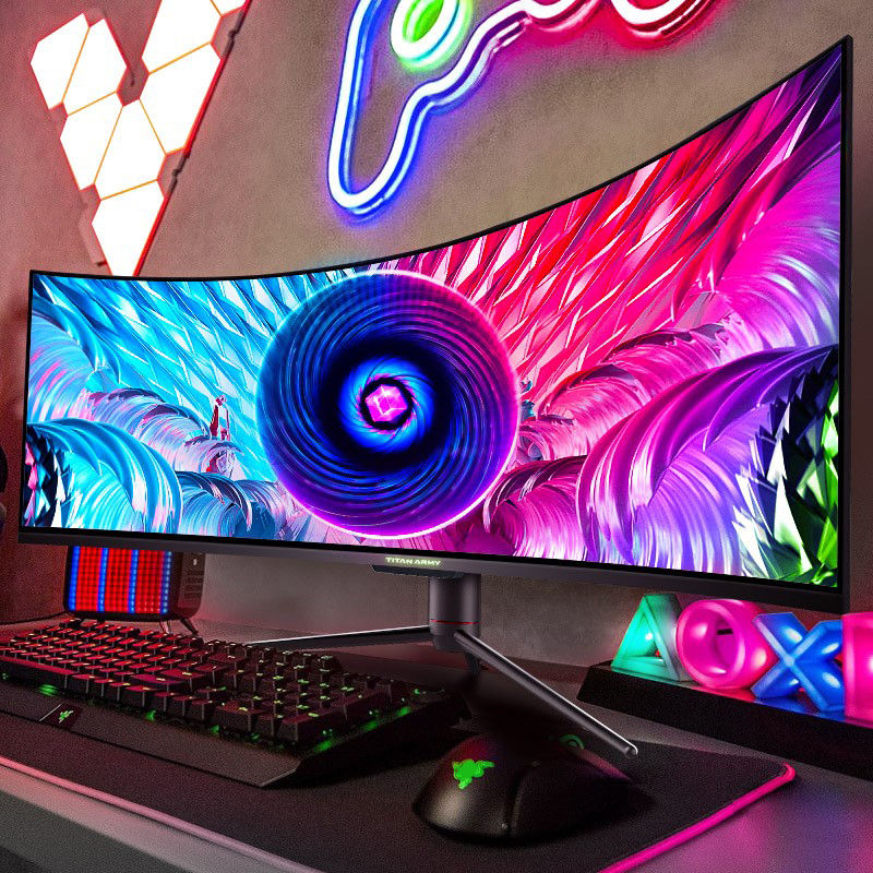 TITAN ARMY 49 inch curved 144Hz Type-C65W HDR 32:9 dual display with fish screen