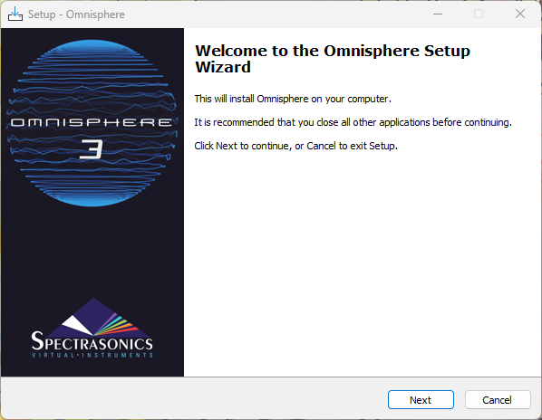 Windows版のセットアップ画面。