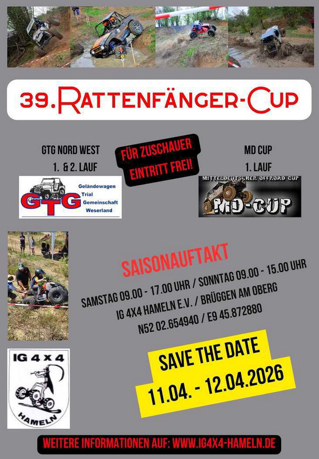 Schlag-auf-Schlag, nach der Deutschen Meisterschaft am Karsamstag eröffnete der IG4x4 Hameln die 4x4 Clubsportsaison am 13. April.