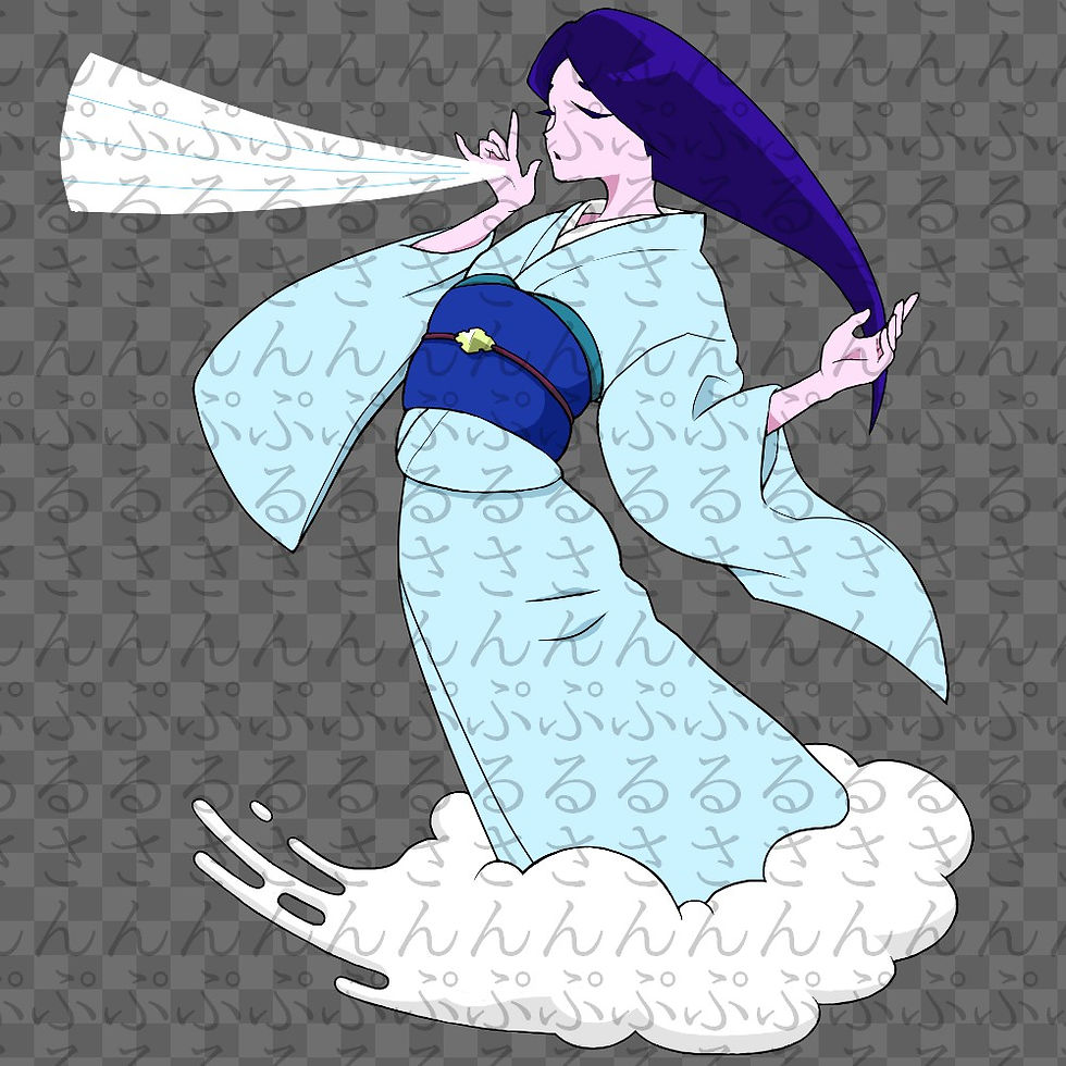 サムネイル： 雪女　イラスト　着物