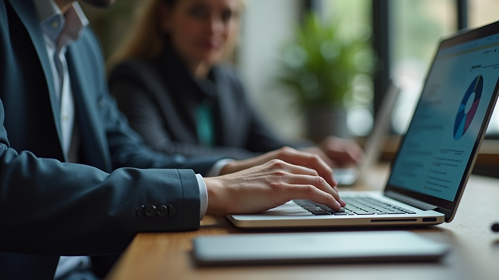 Close-up view of a person typing on a laptop during a virtual supervision session
