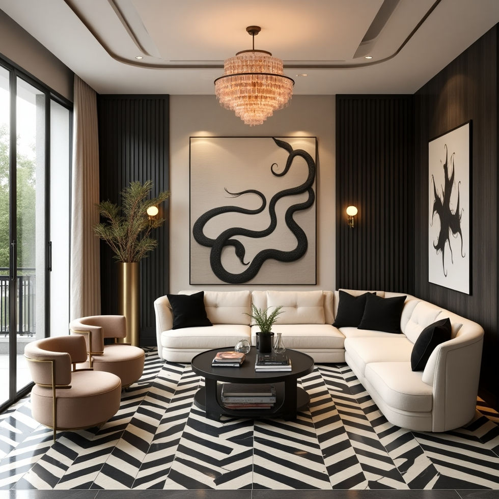 a living room with a couch and a coffee table