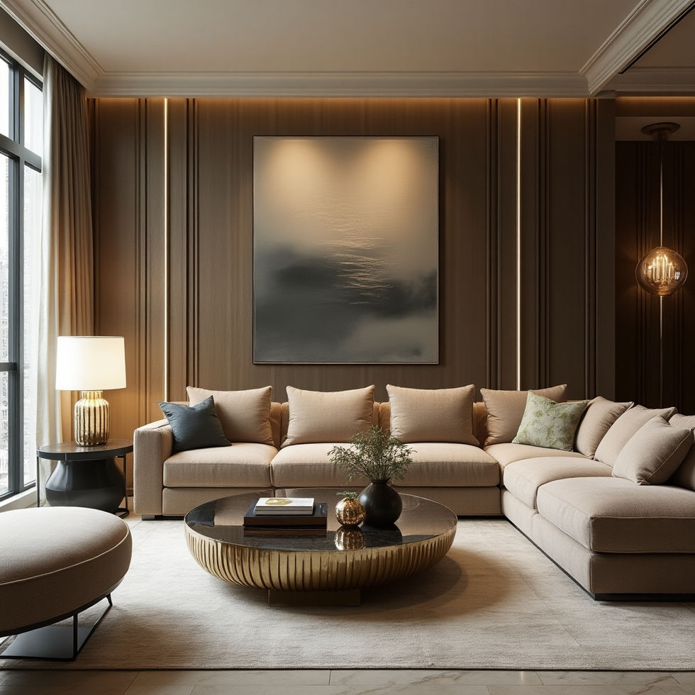 a living room with a couch and a coffee table