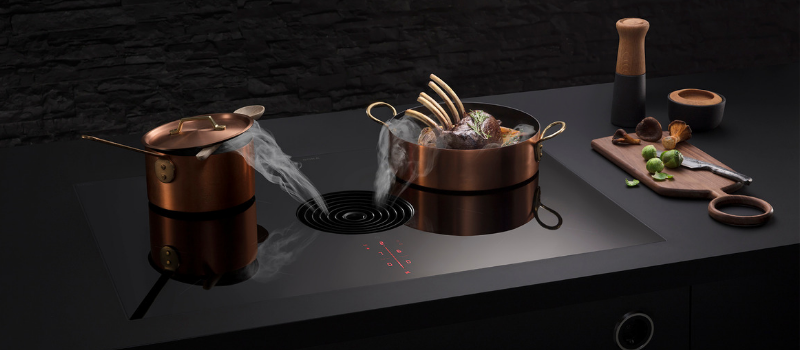 The Bora Pure downdraft extactor is perfect for an open plan kitchen design.