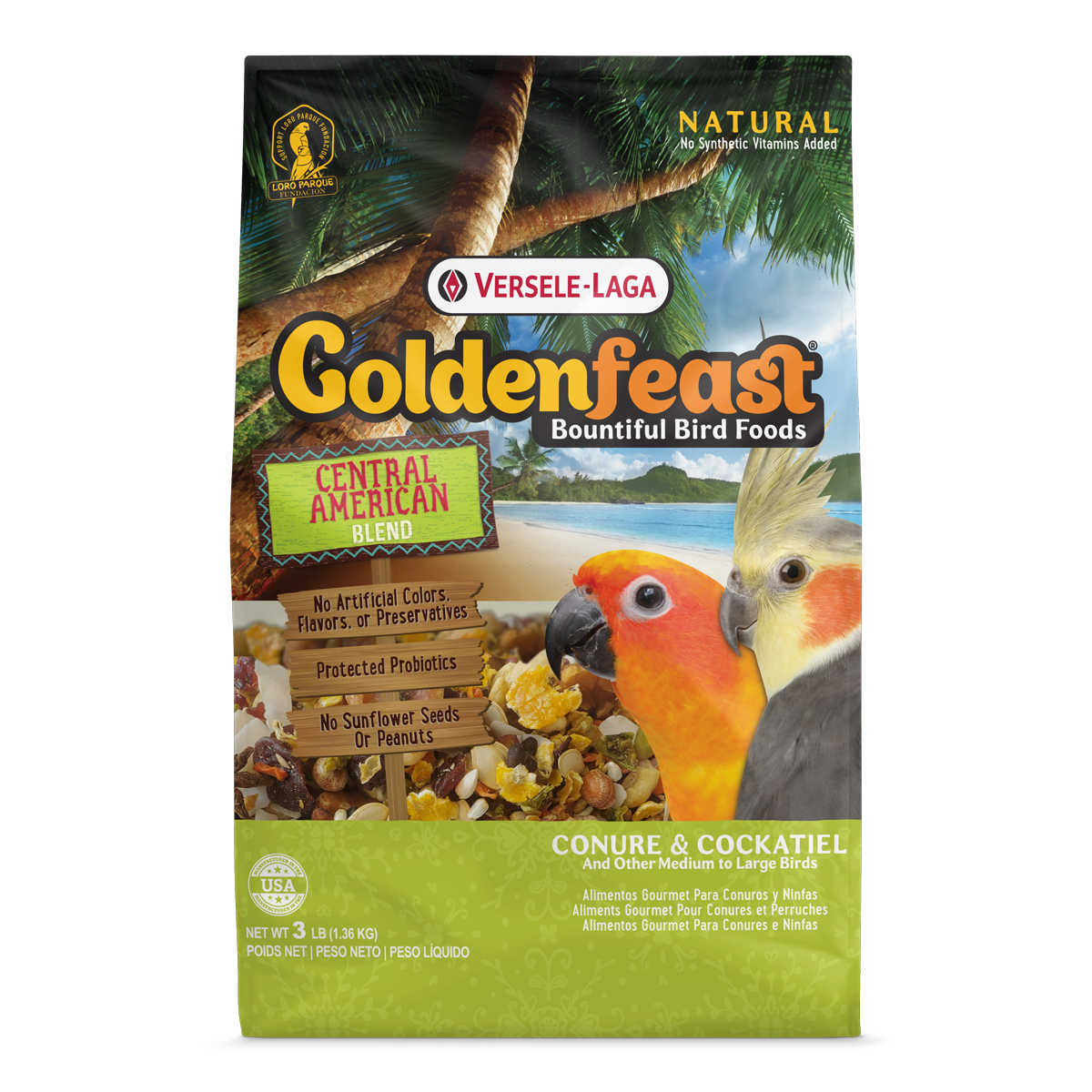 Goldenfeast Central American Blend Conure & Cockatiel, 3 lb