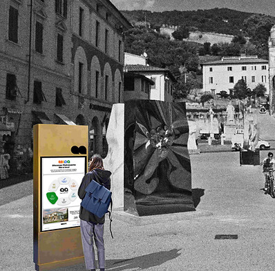 Interactive totems in popular zones