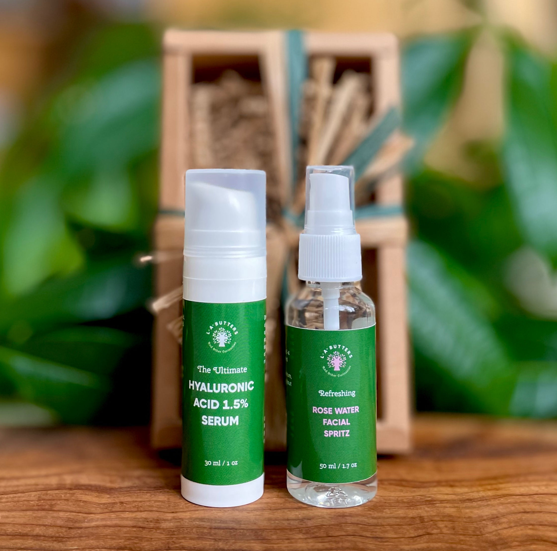 Hydration Duo of Hyaluronic Acid 1.5% Serum + Rose Water Facial Spritz