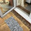 Thumbnail: White and Gray White Swirl Wool Cat Mat
