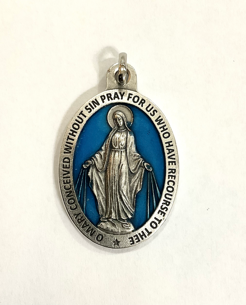 Miraculous Medals Blue 1.5”