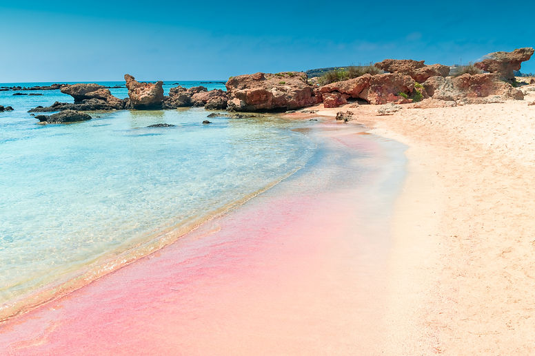 Amazing pink sand beach with crystal clear water in Elafonissi Beach, Crete, Greece.jpg