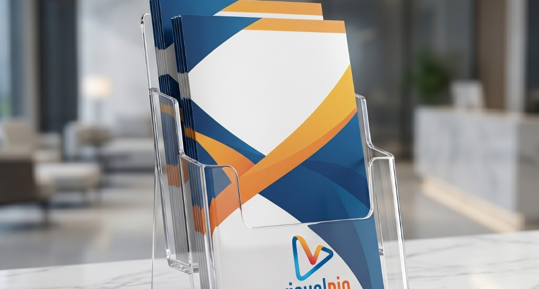 expositor de folhetos em acrílico para materiais promocionais visual rio