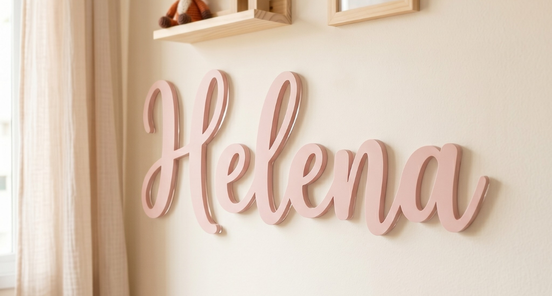 letra decorativa em acrílico rosa personalizada para decoração de parede visual rio