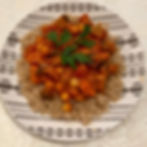 Csicseriborsó curry barna rizzsel