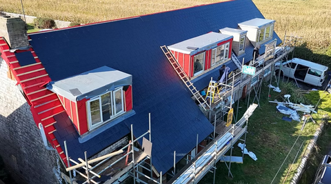 New grey roofing installation project