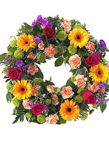 Wreath bright flowers