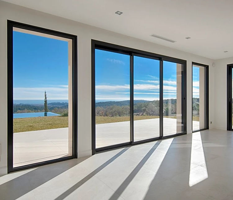 Large black patio doors