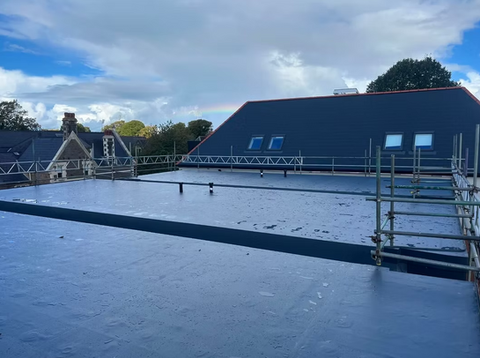 Large flat roofing installation project for a commercial business
