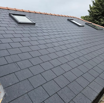 Deep grey slate roofing