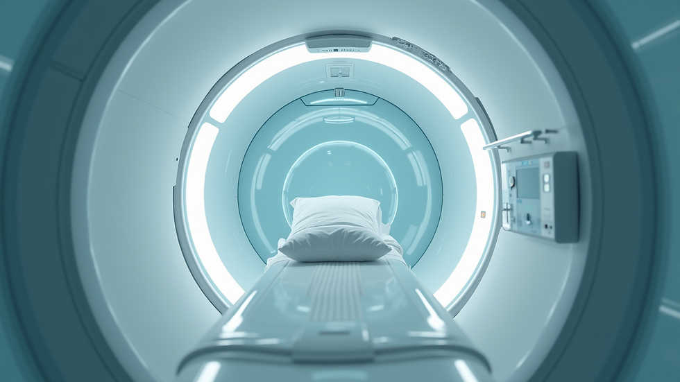 Eye-level view of a hyperbaric chamber inside a modern health clinic