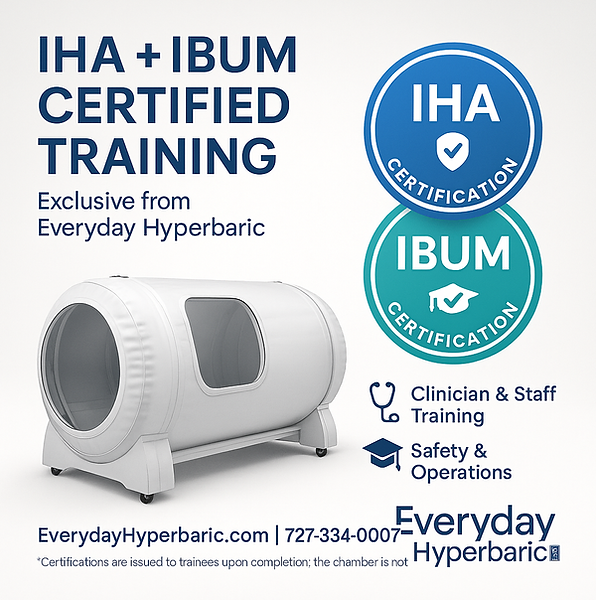IHA IBUM Certified Training with Everyday Hyperbaric, chamber and certifications.