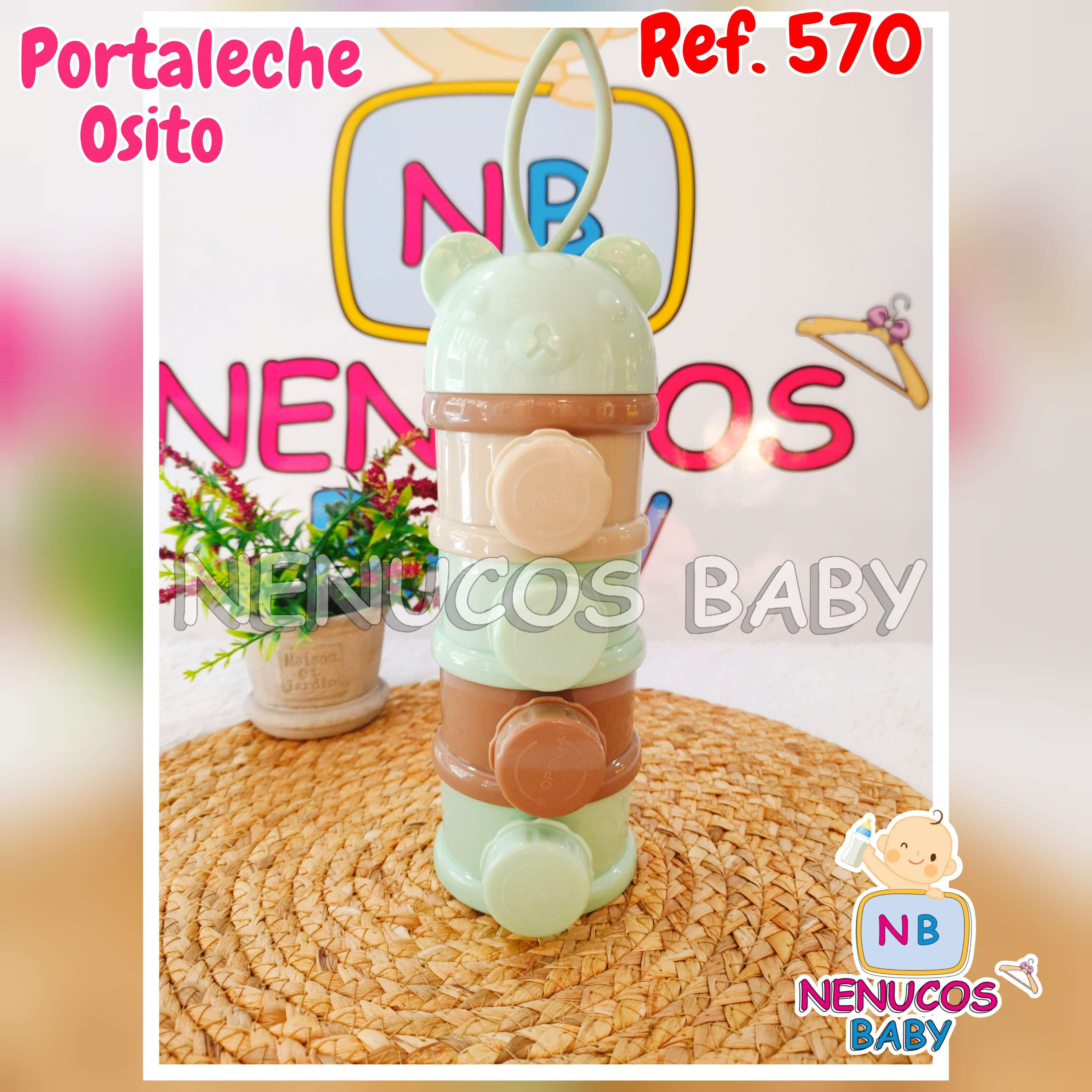 Portaleche osito verde 