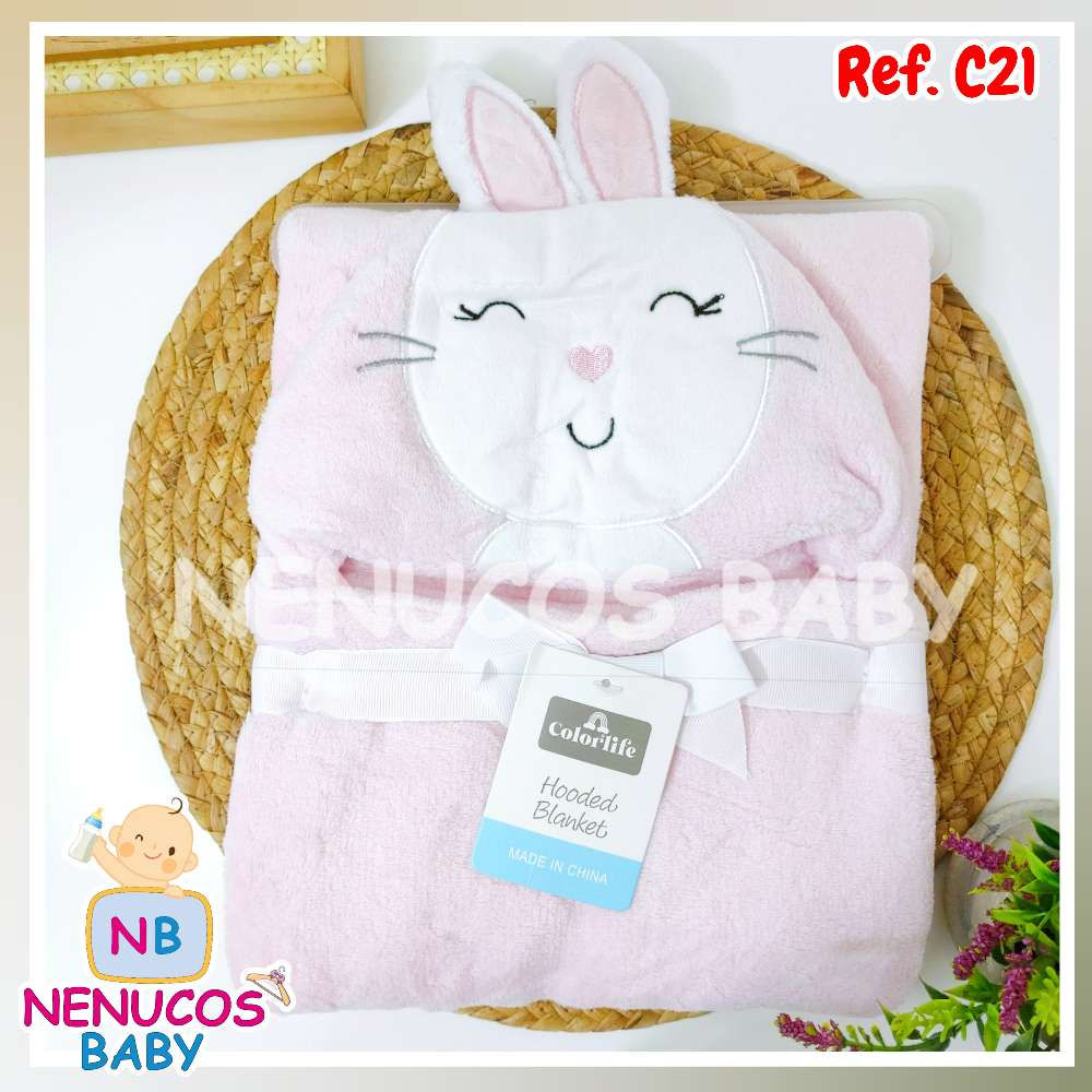 Cobija capucha animalitos 