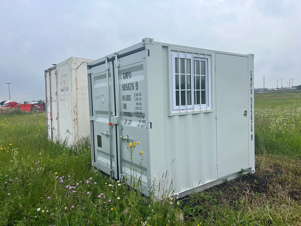 8' Storage Container side window outside view