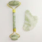 Miniatura: 110g Xiu Yu White Jade Facial Roller Gua Sha Set