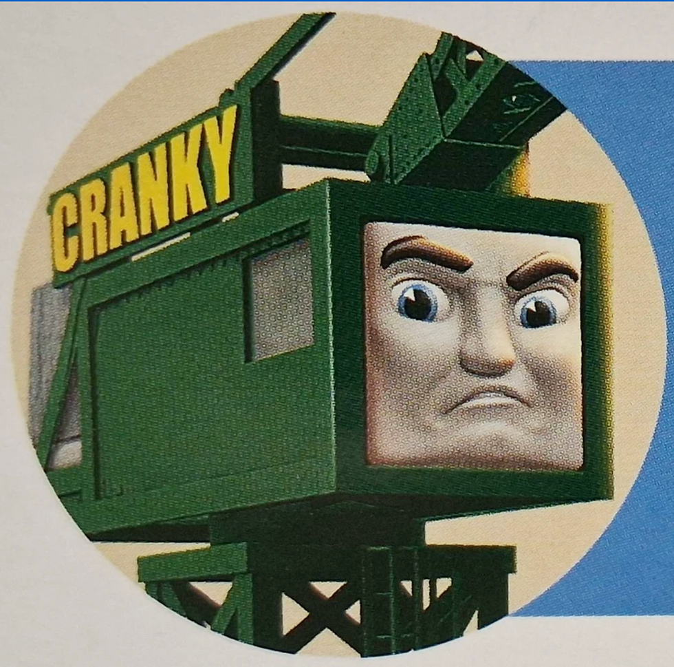 Cranky from animation Thomas The Tank Engine voiced by Karim Kronfli